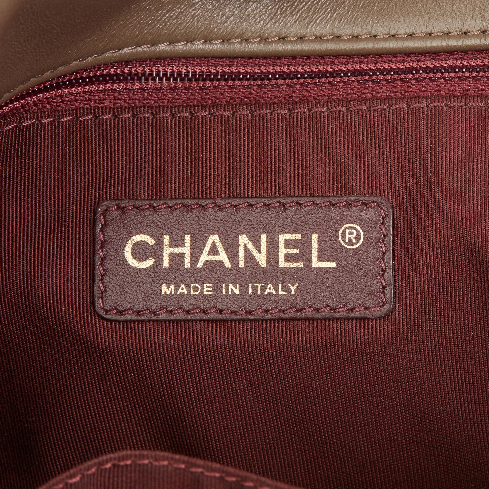 Women's 2015 Chanel Black, Brown & Taupe Lambskin Tri-Colour Double Flap Bag