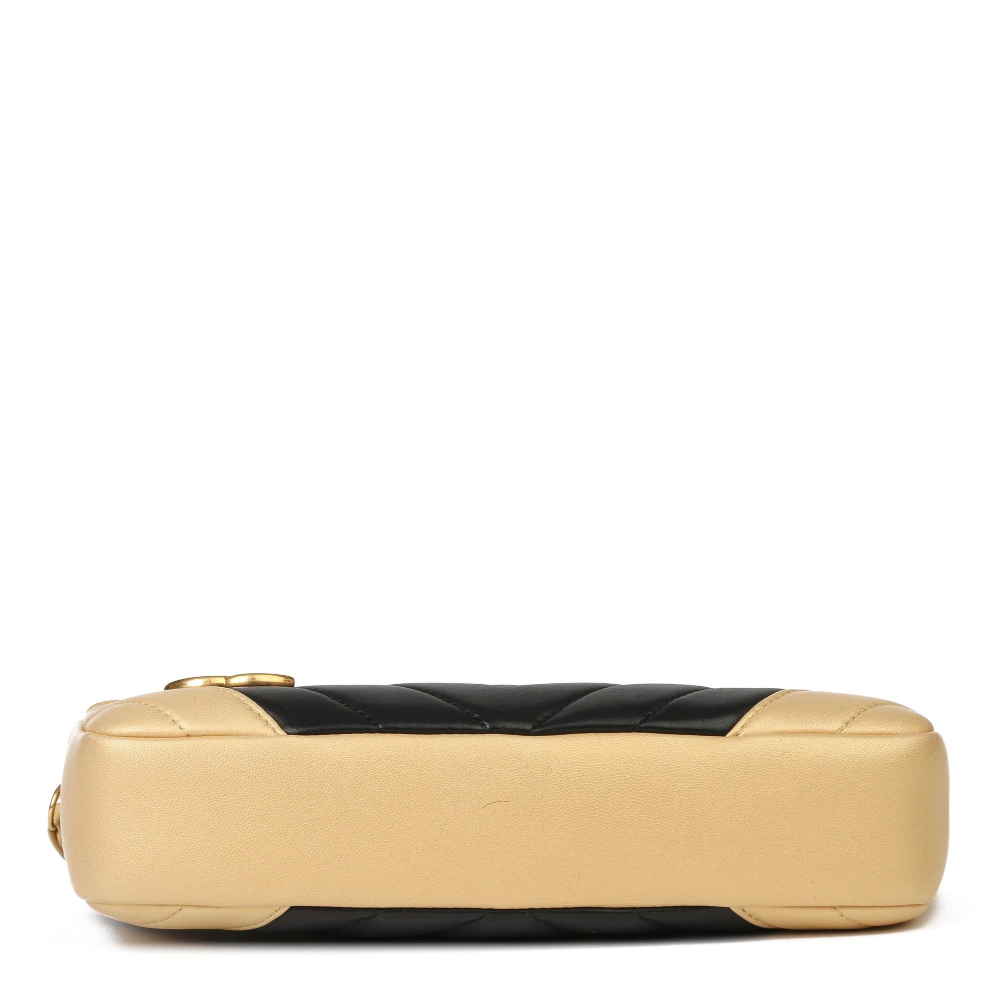 2015 Chanel Schwarz & Gold Chevron gesteppt Lammfell zeitlosen Charme Kameratasche 2