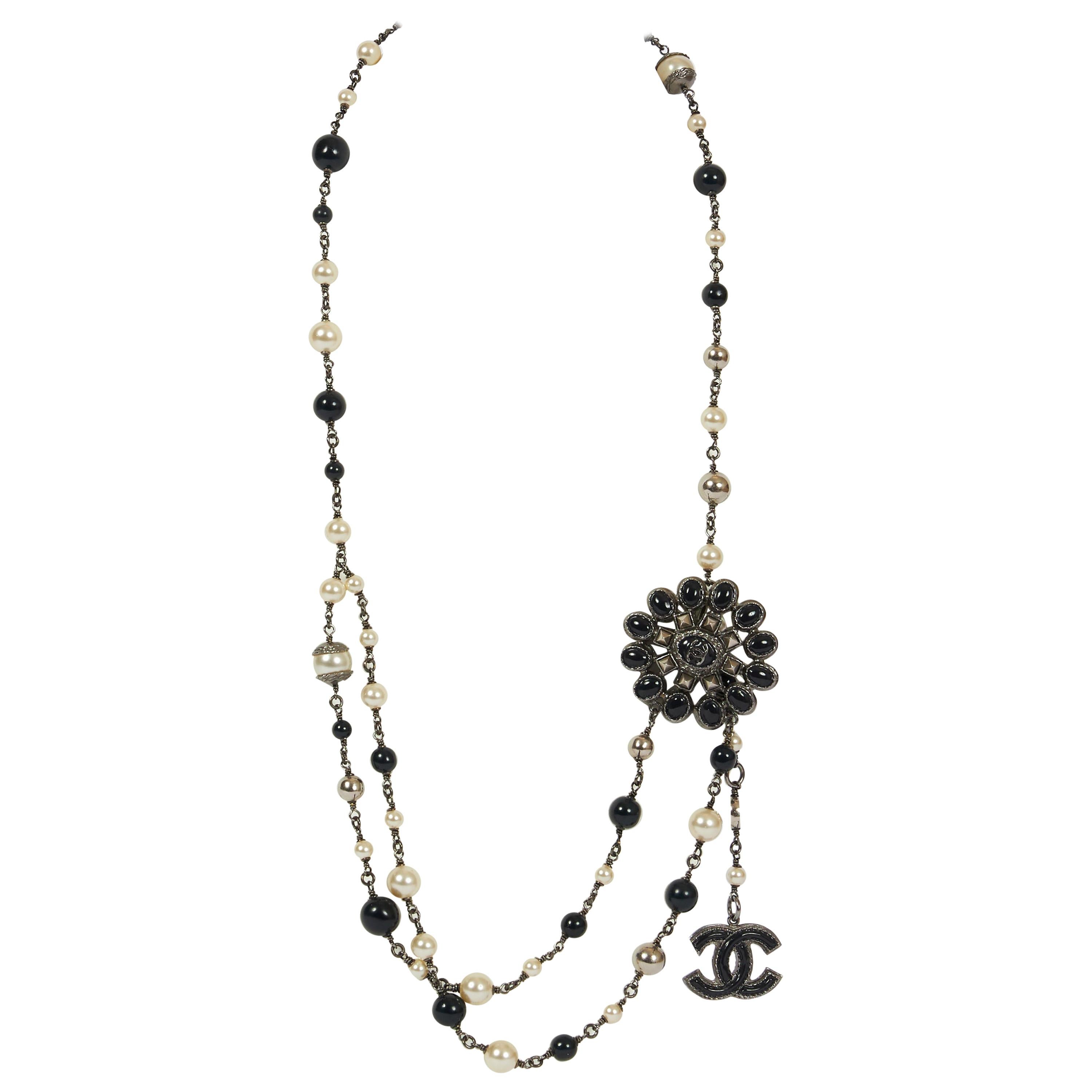 2015 Chanel Black Pearl Double Necklace Belt For Sale at 1stDibs chanel jewelry belt 2015