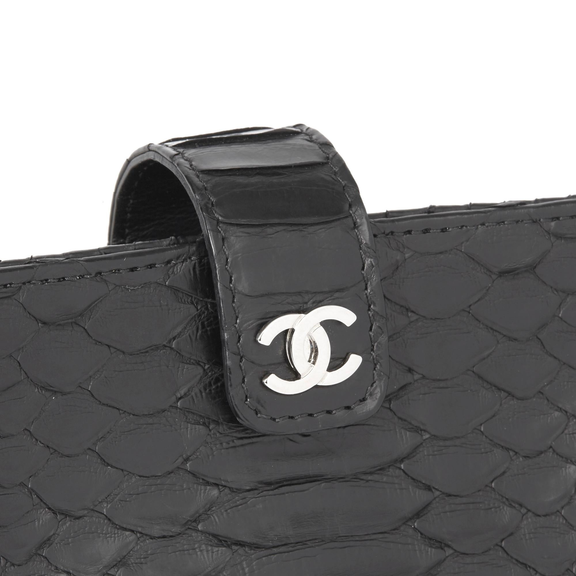 2015 Chanel Black Python Leather Pouch-on-Chain POC 2