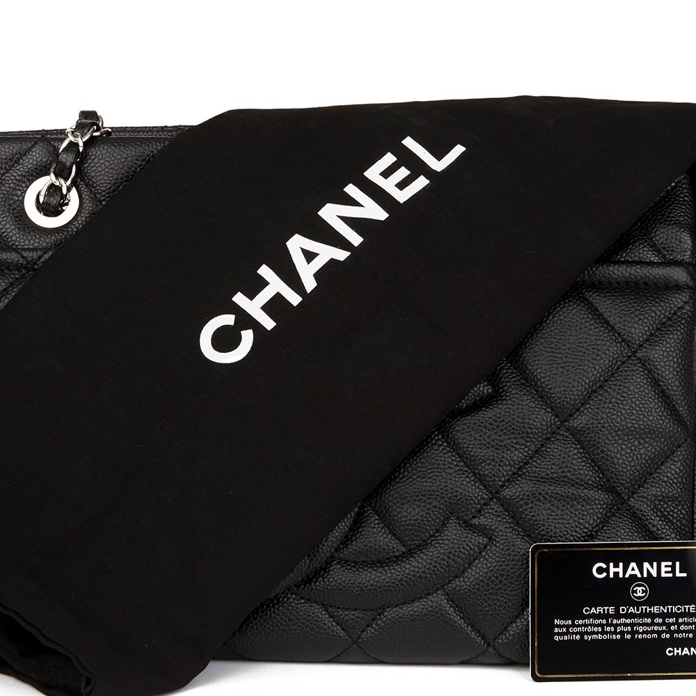 2015 Chanel Black Quilted Caviar Leather Timeless Shoulder Tote 5