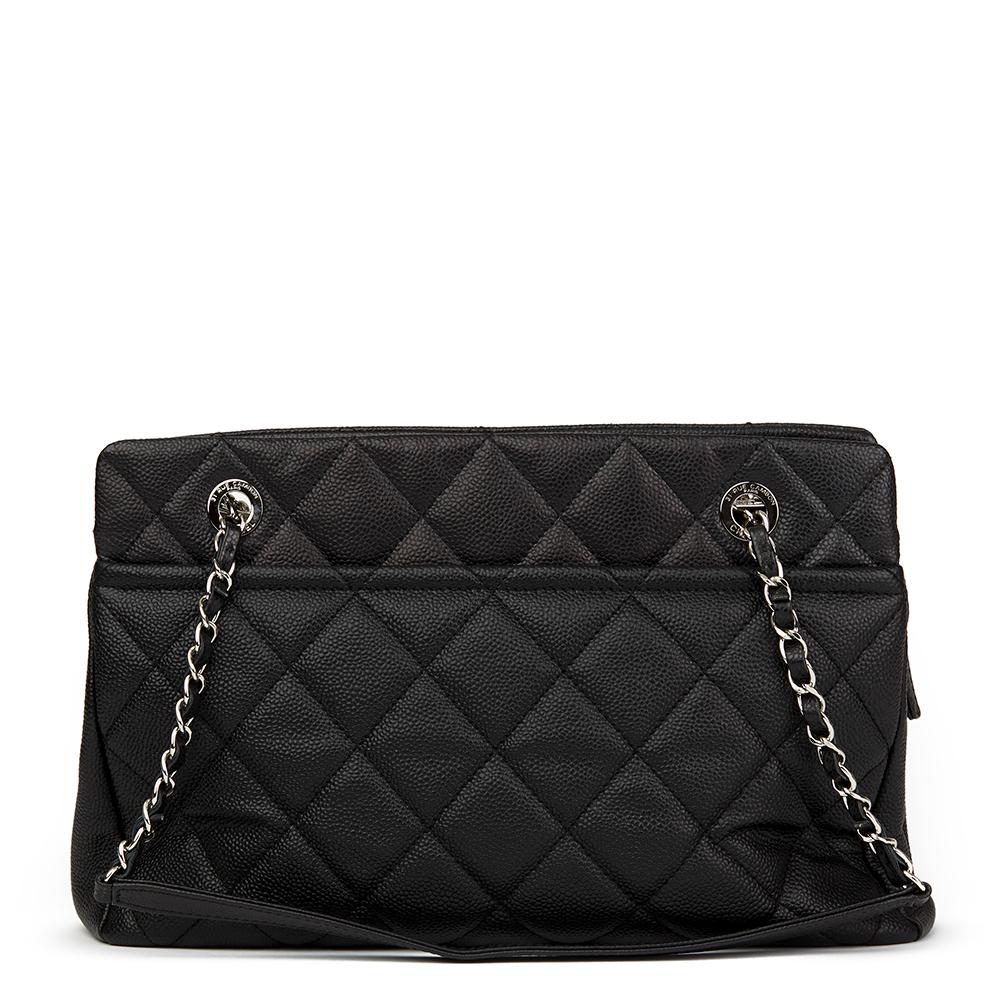 2015 Chanel Black Quilted Caviar Leather Timeless Shoulder Tote In Excellent Condition In Bishop's Stortford, Hertfordshire