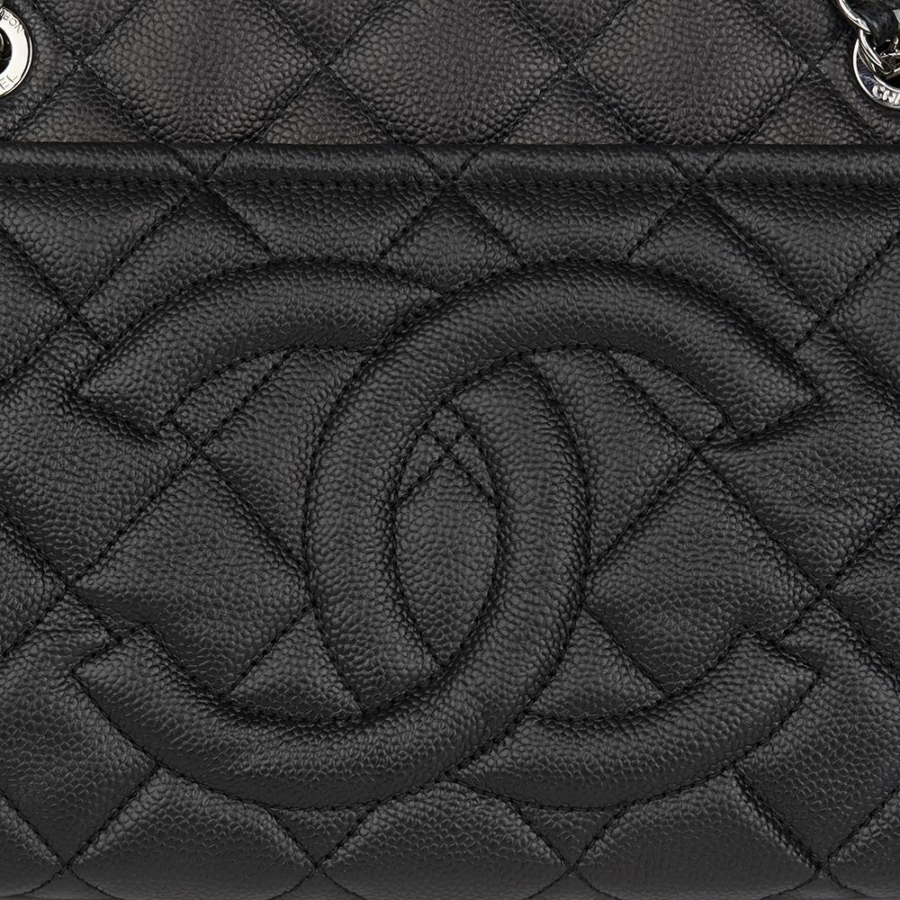 2015 Chanel Black Quilted Caviar Leather Timeless Shoulder Tote 1