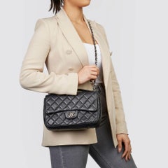 2015 Chanel Black Quilted Lambskin Medium Easy Carry Flap Bag