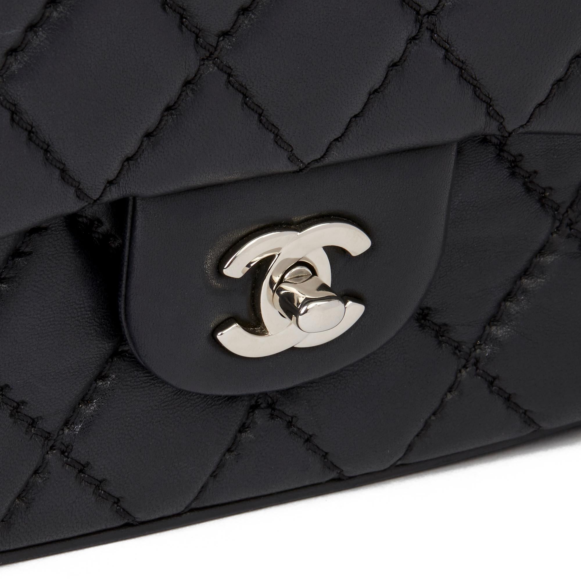 Women's 2015 Chanel Black Quilted Lambskin Medium Easy Carry Flap Bag