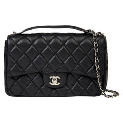 2015 Chanel Black Quilted Lambskin Medium Easy Carry Flap Bag