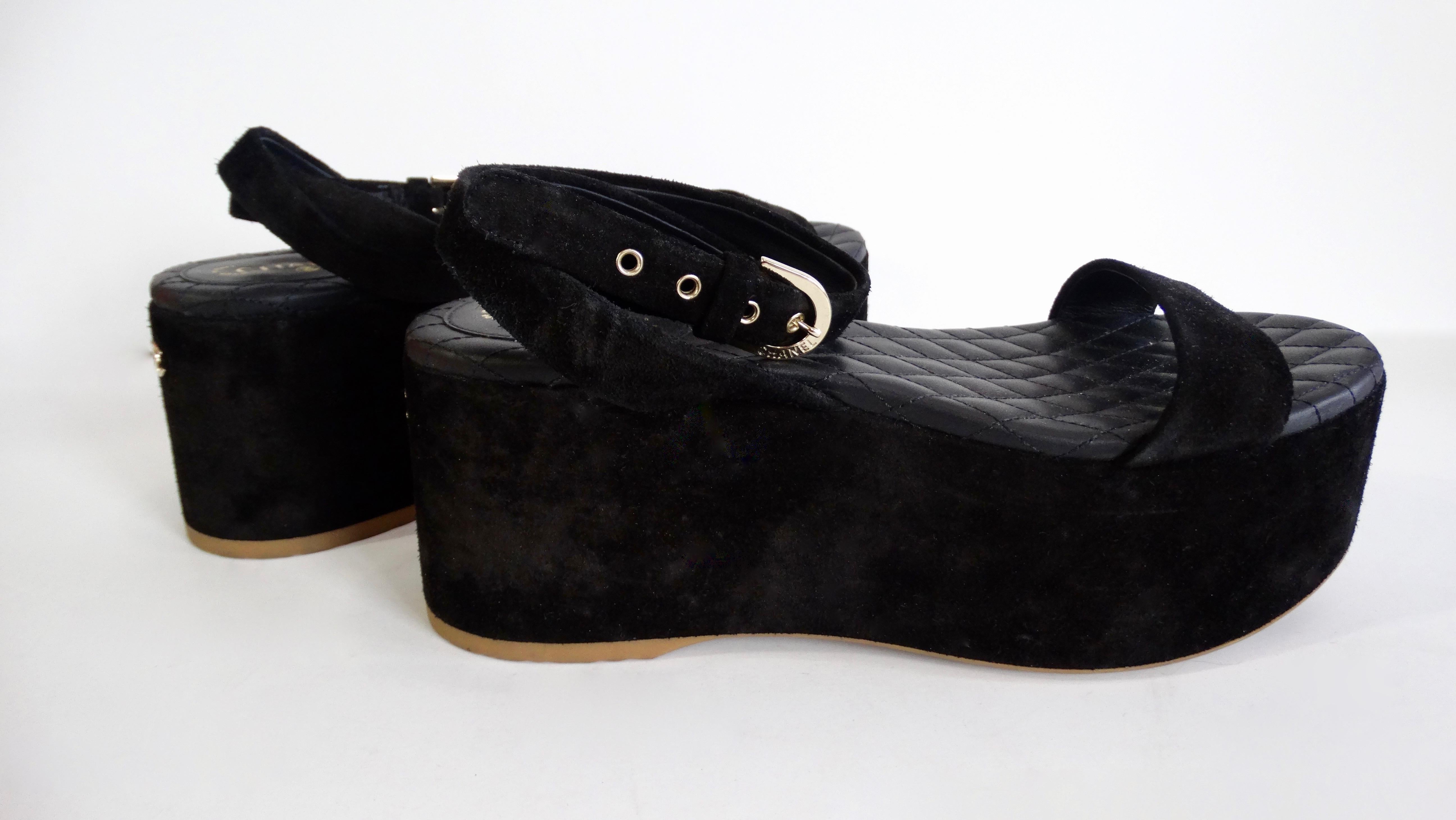 chanel black sandals
