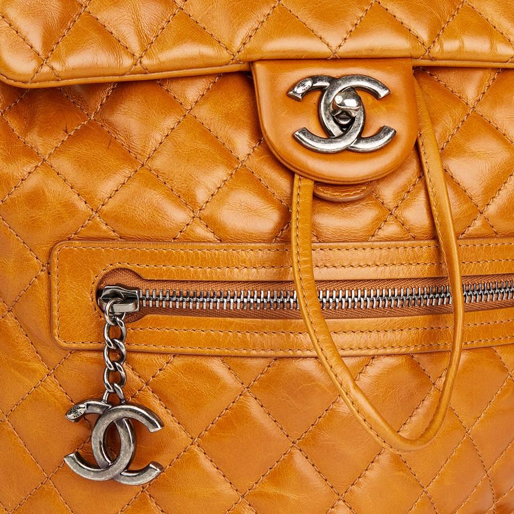 Women's 2015 Chanel Caramel Calfskin Leather Small Mountain Backpack 