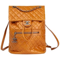 2015 Chanel Caramel Calfskin Leather Small Mountain Backpack