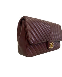 2015 Chanel Chevron Bordeaux Shoulder Bag