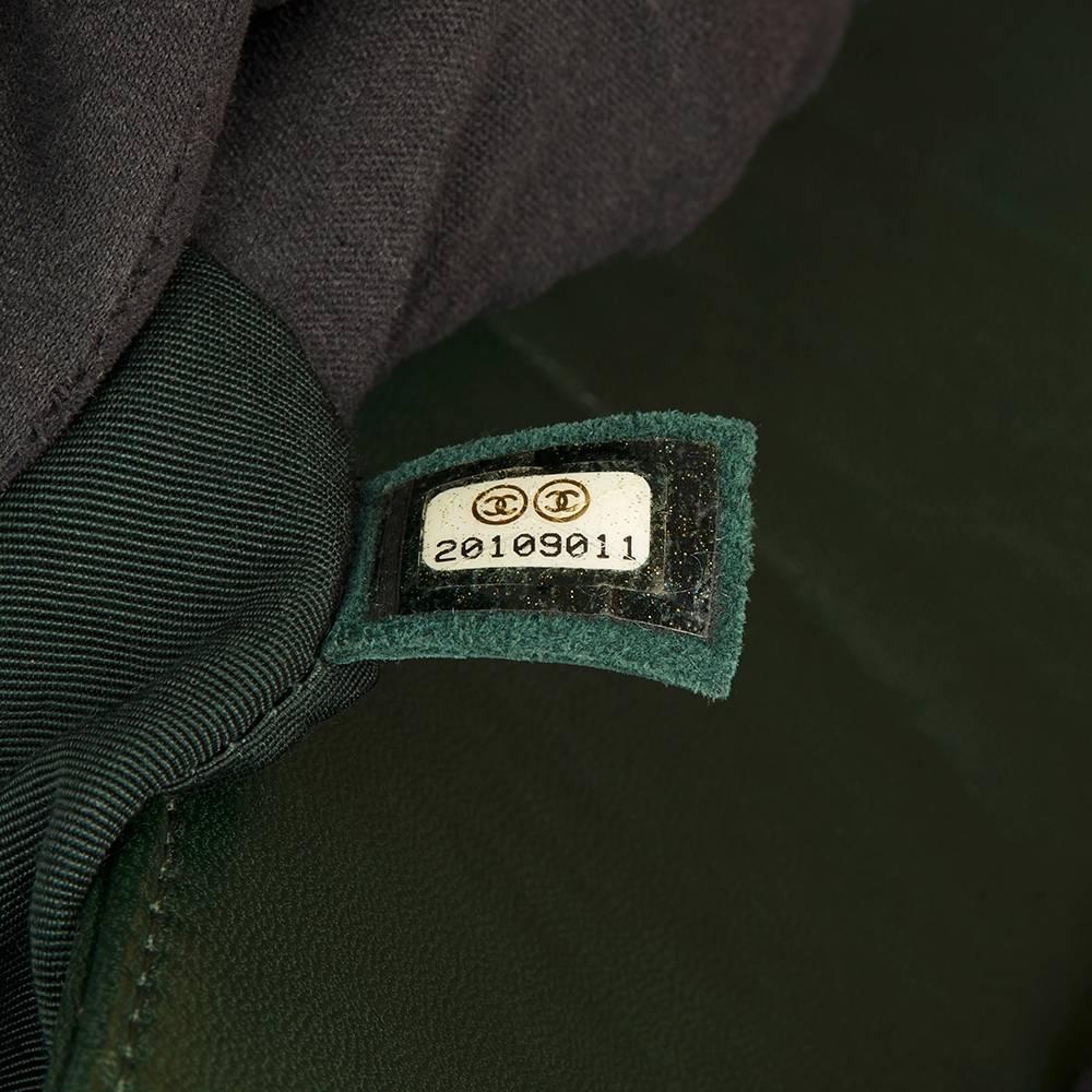 2015 Chanel Forest Green Quilted Lambskin Medium Le Boy 3