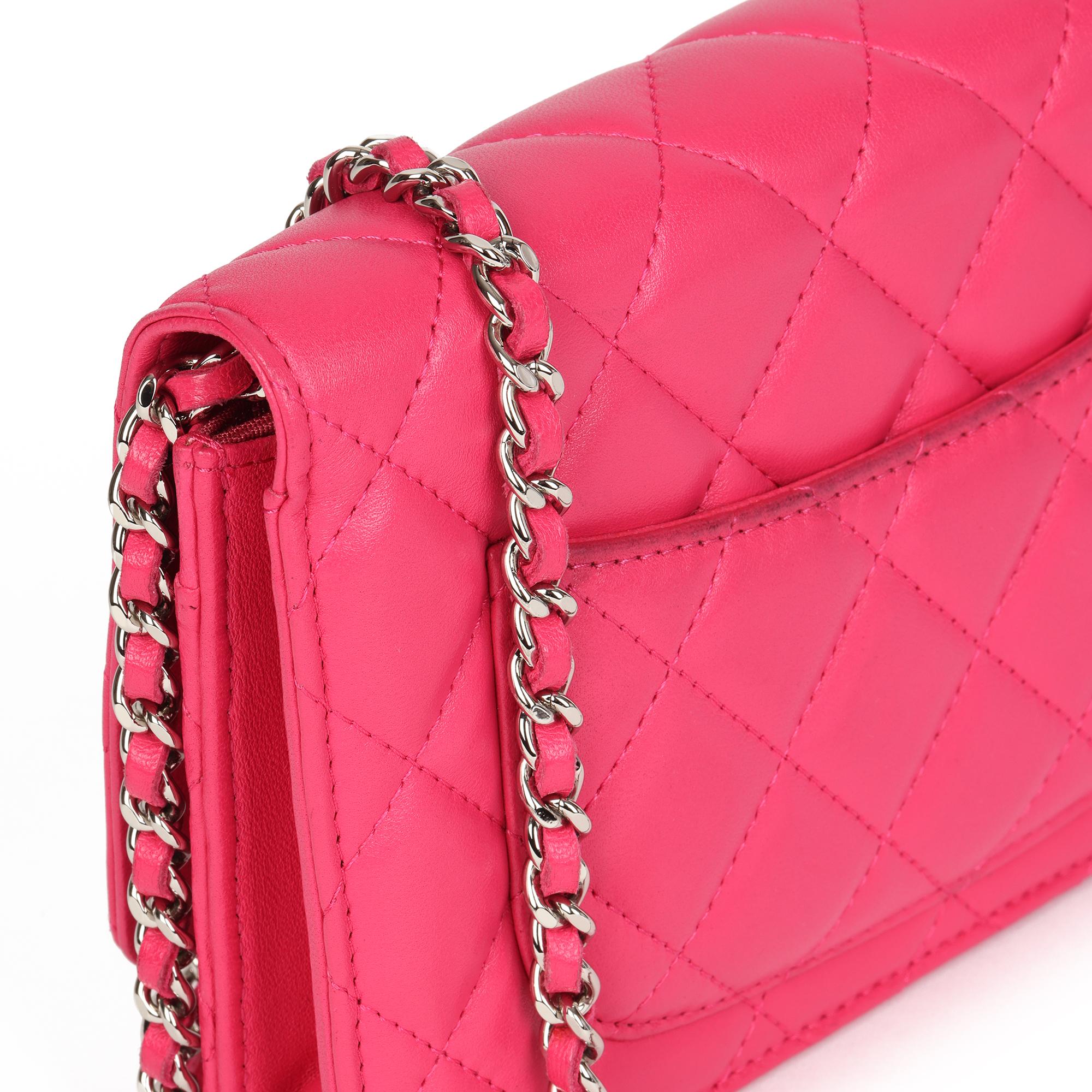 2015 Chanel Pink Quilted Lambskin Wallet-on-Chain WOC 3