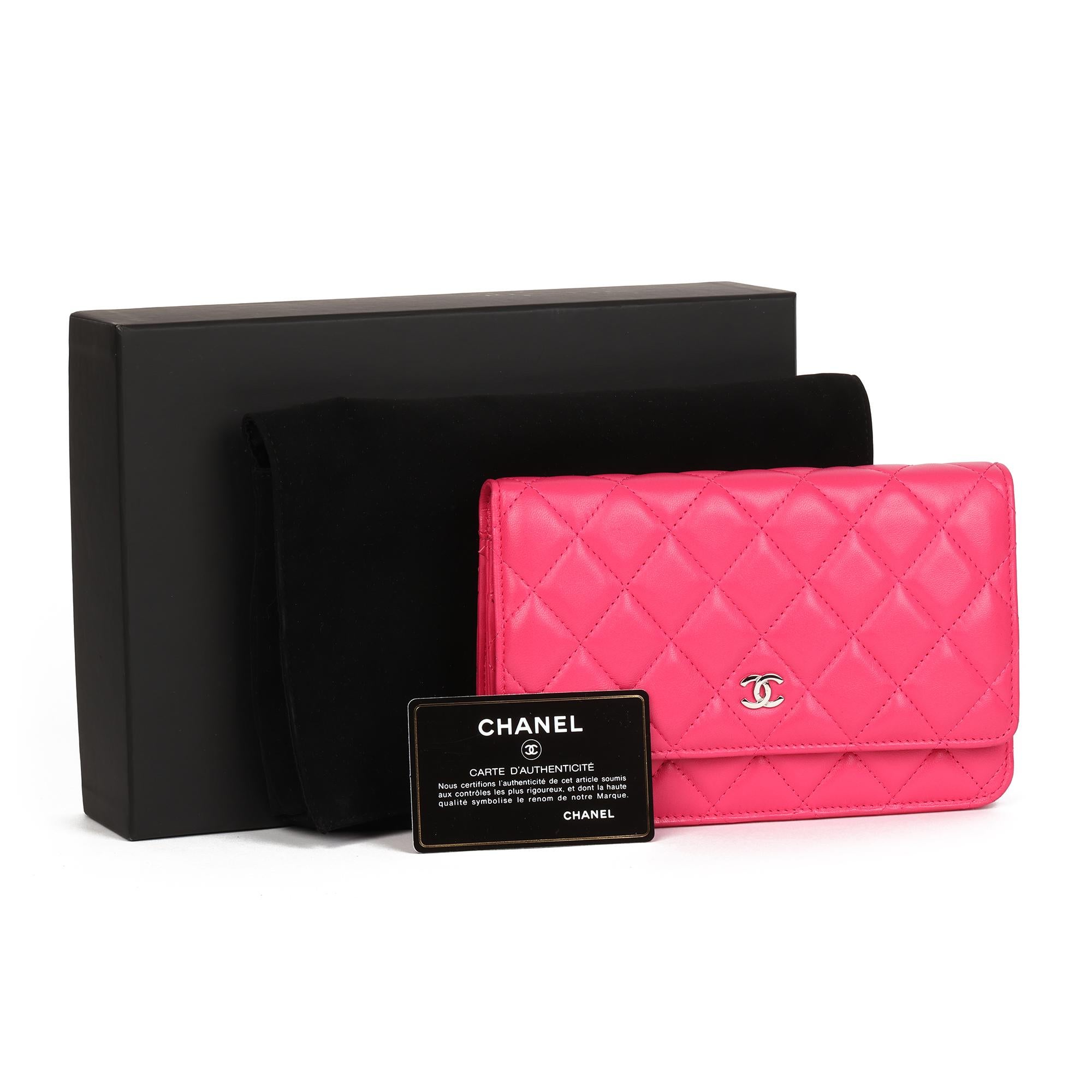 2015 Chanel Pink Quilted Lambskin Wallet-on-Chain WOC 5