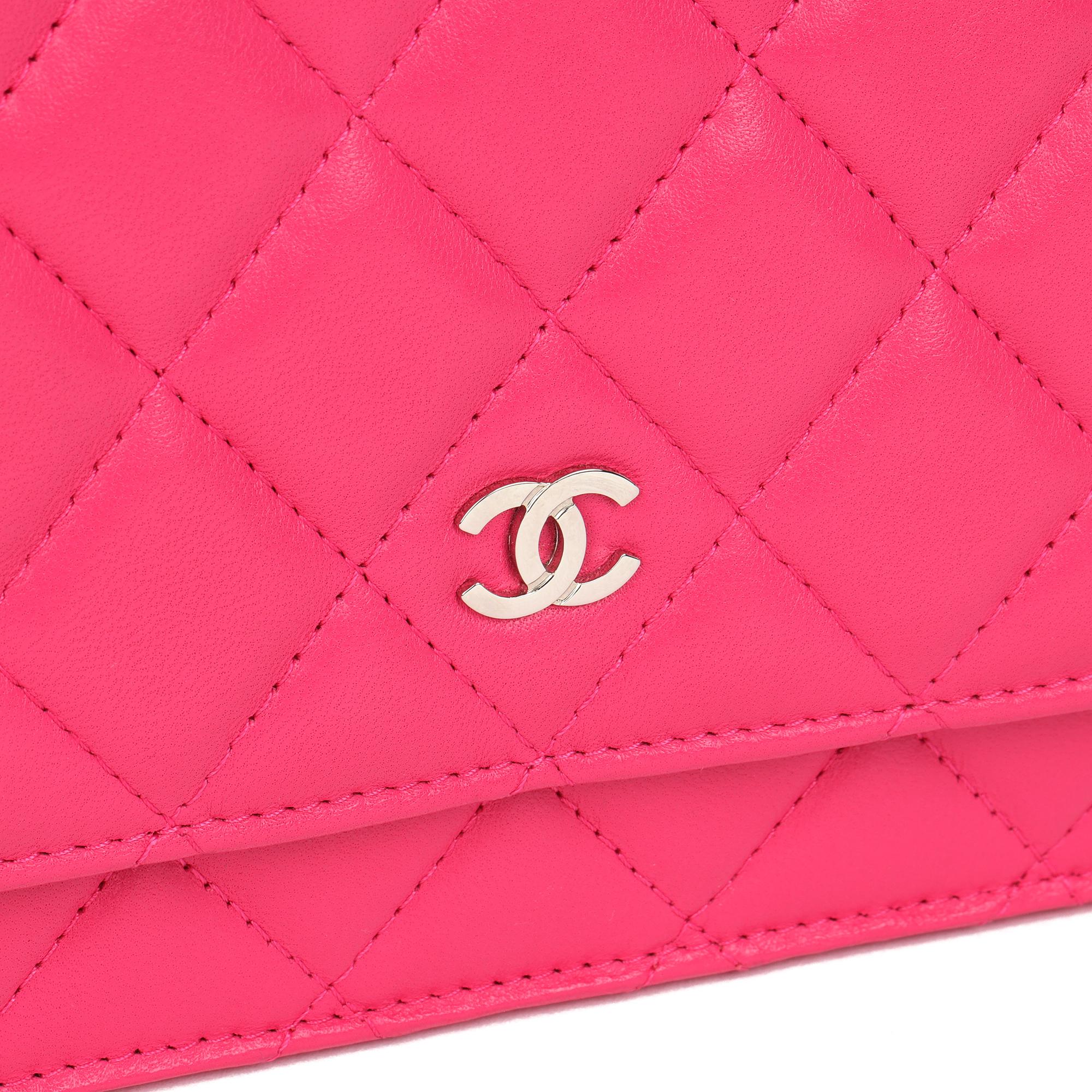 Women's 2015 Chanel Pink Quilted Lambskin Wallet-on-Chain WOC
