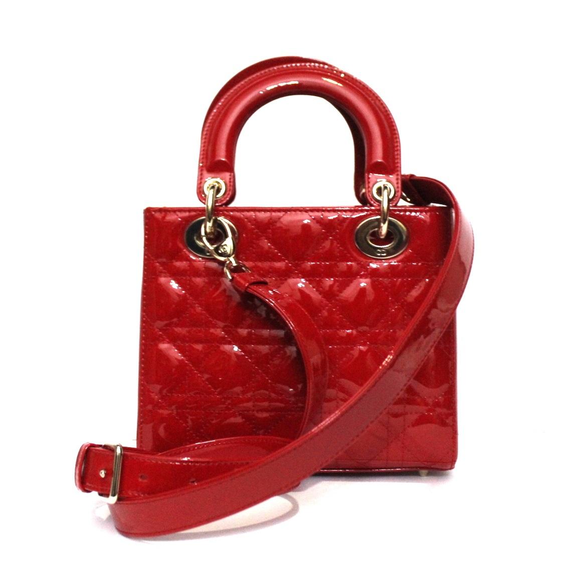 red designer bag
