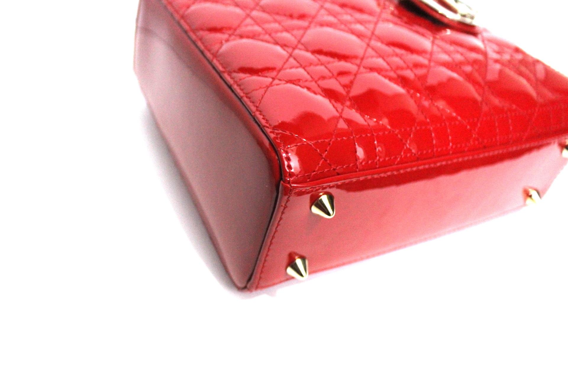 Dior Red Vernice Lady Bag For Sale at 1stDibs | red designer bag, red ...