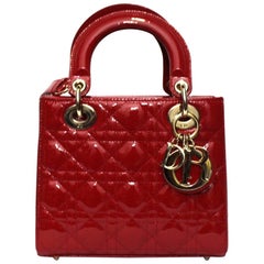 Dior Red Vernice Lady Bag