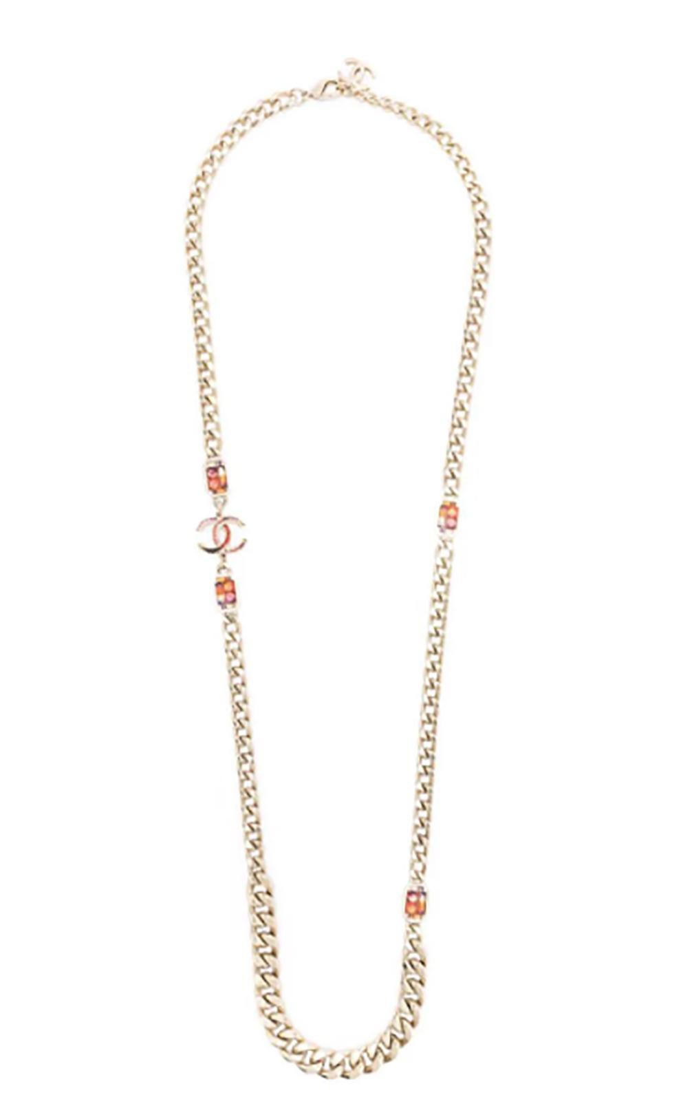 2015 Chanel Sautoir Logo Necklace For Sale 1