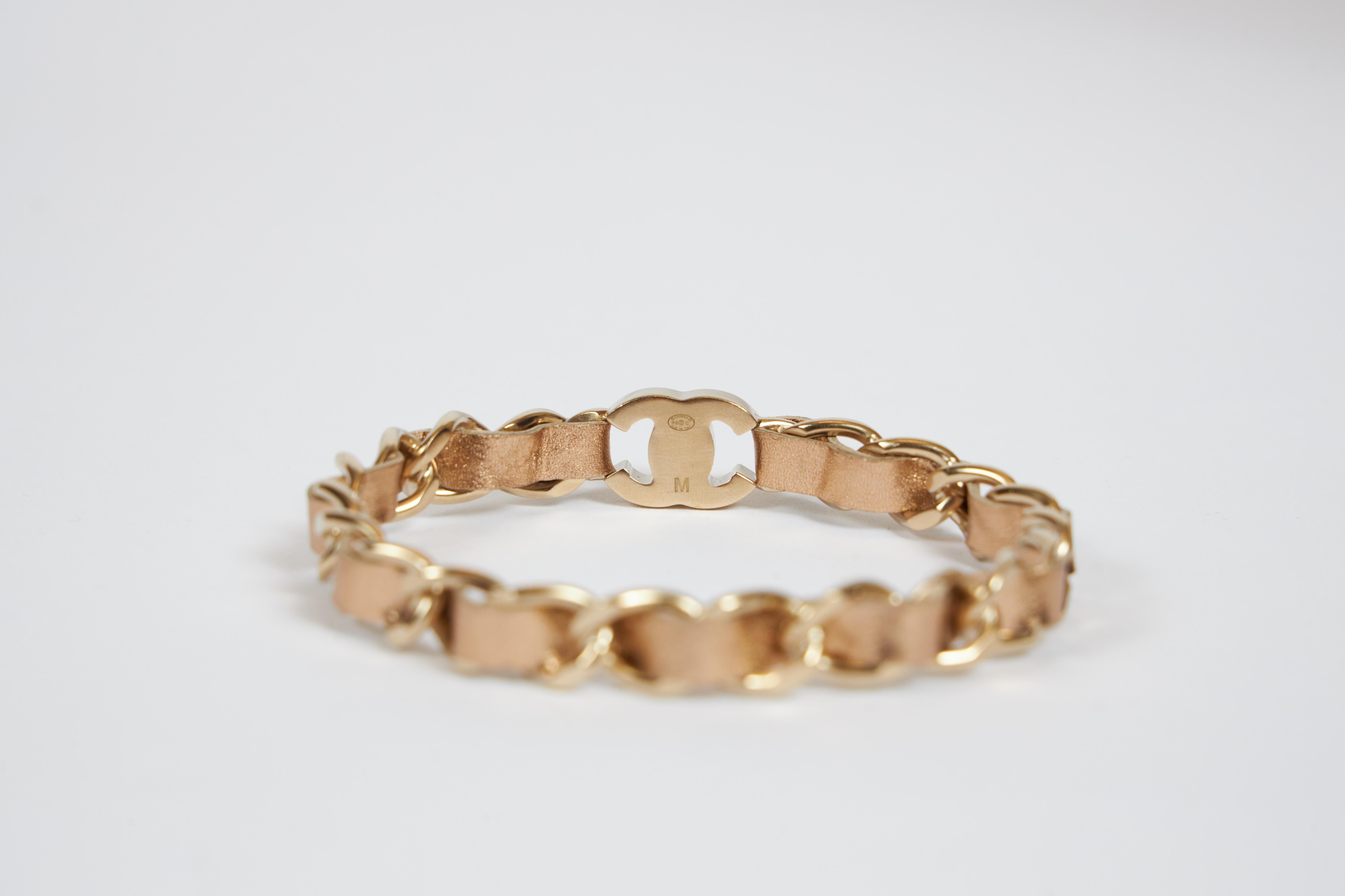 Women's 2015 Chanel Set Of 3 Gold Chain Bangles