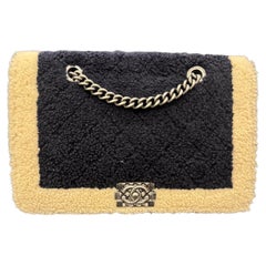 2015 Chanel Shearling Bicolor Boy Shopping Tote
