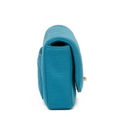 2015 Chanel Teal Jersey Fabric Mini Reissue Diana Classic Single Flap Bag