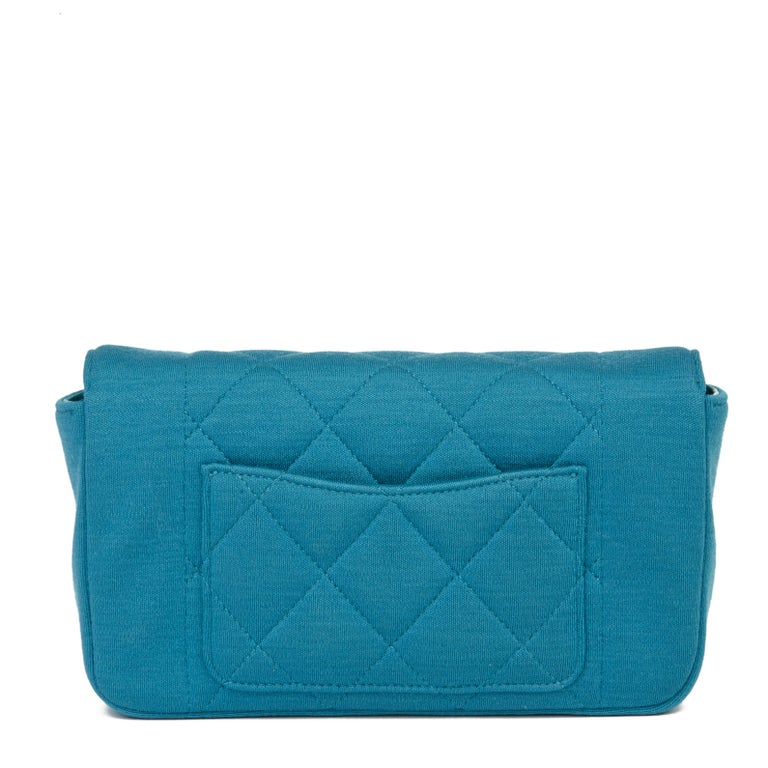 2015 Chanel Teal Quilted Jersey Mini Reissue Diana Classic Single Flap Bag