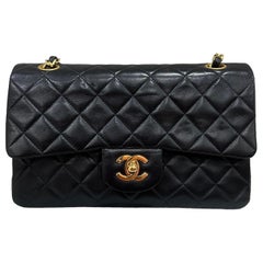 2015 Chanel Timeless 2.55 Black Leather Top Shoulder Bag