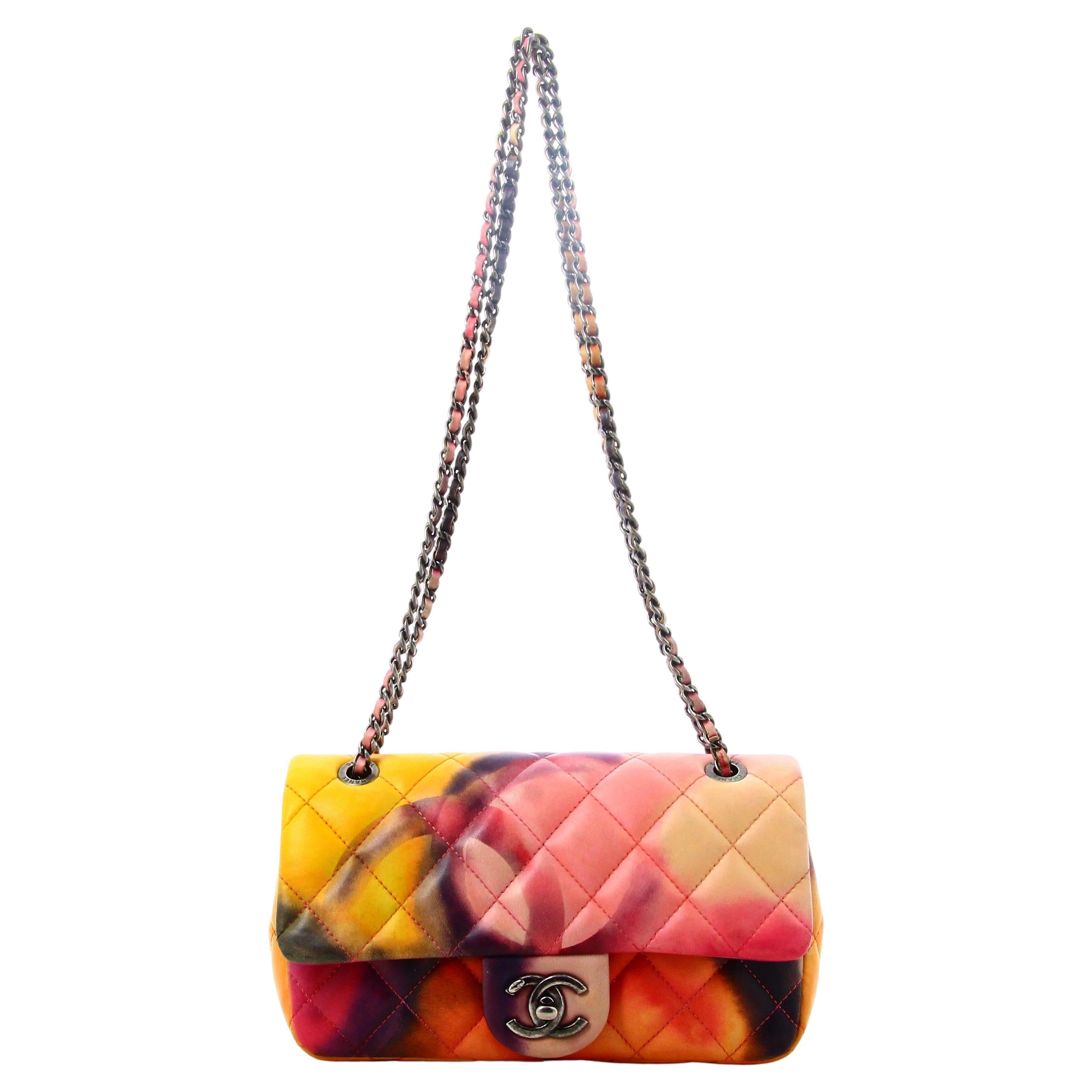 2015 Chanel Timeless Handbag Grafitti Multicolor Quilted Leather  For Sale