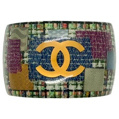 2015 Chanel 'Tweed We Need' Plexiglass Cuff Bracelet