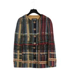 2015 Chanel Veste Top FR44 Tweed Resort Jacke und Oberteil US 12