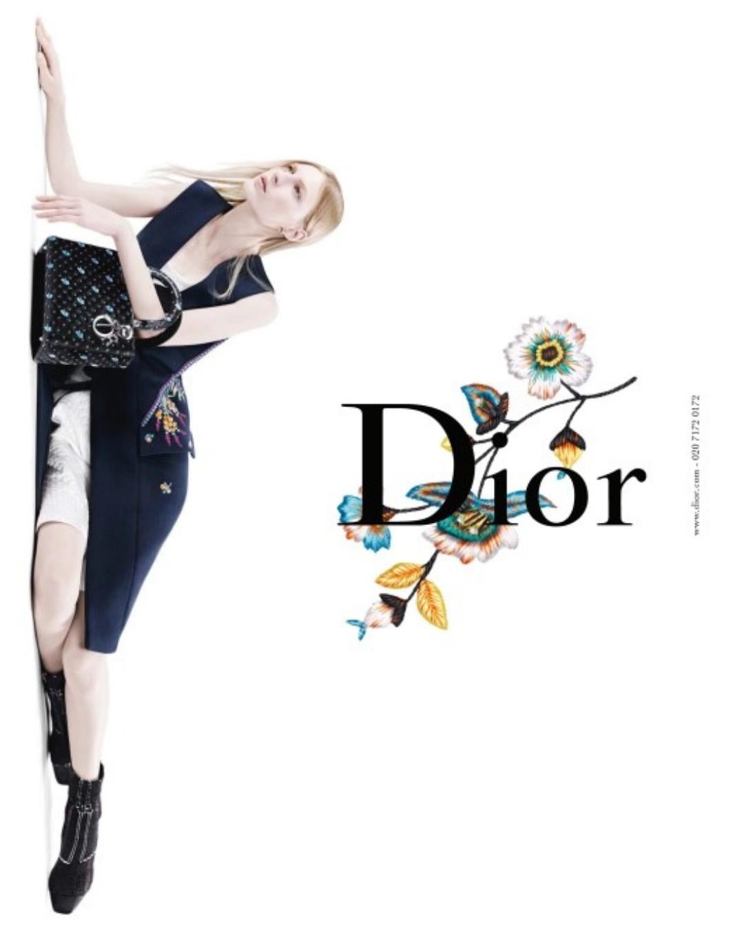 2015 Christian Dior Gilet Swing Navy con ricamo fucsia in vendita 5