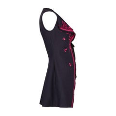 2015 Christian Dior Navy Swing Waistcoat with Fuchsia Embroidery