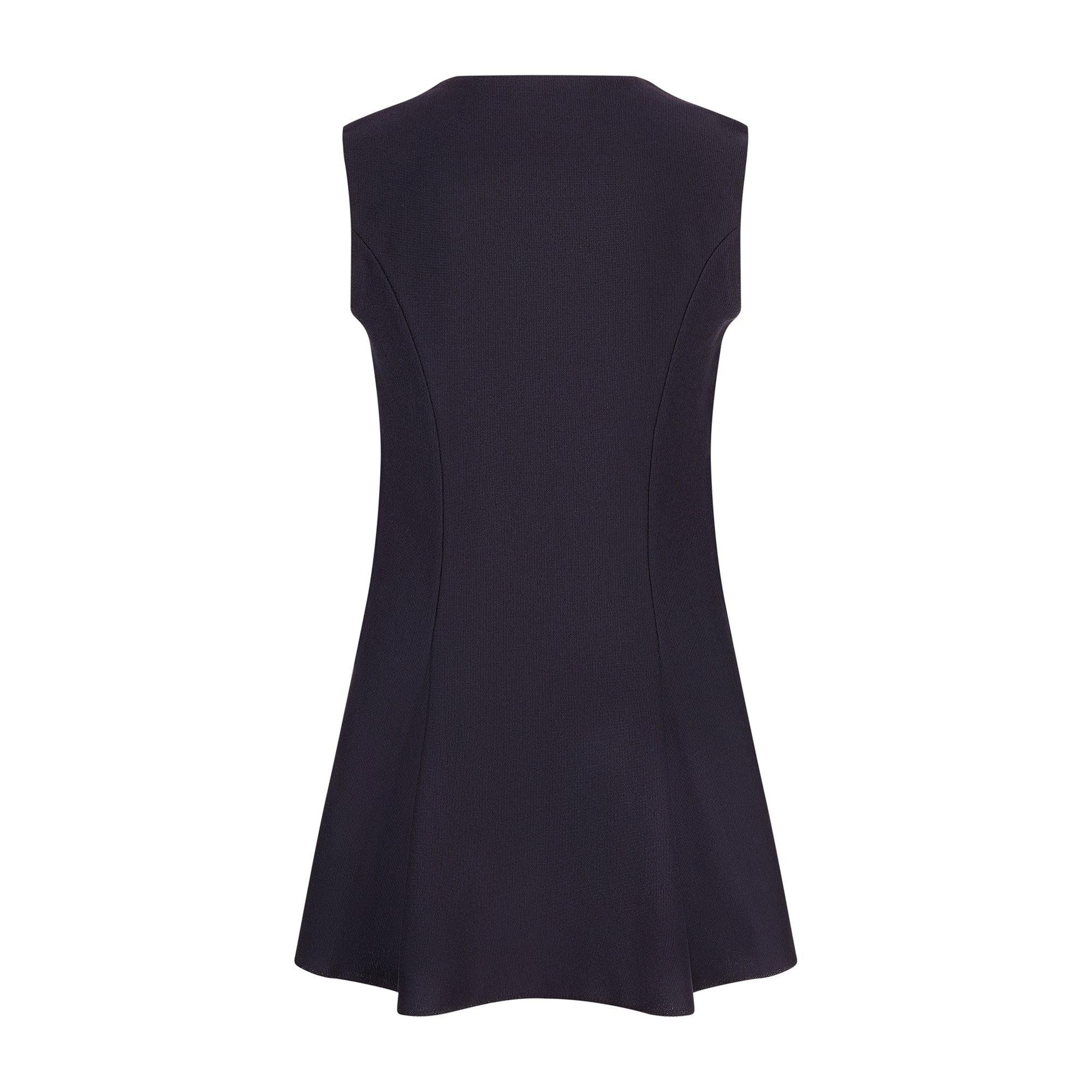 Nero 2015 Christian Dior Gilet Swing Navy con ricamo fucsia in vendita