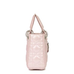 2015 Christian Dior Pink Quilted Metallic Calfskin Leather Mini Lady Dior