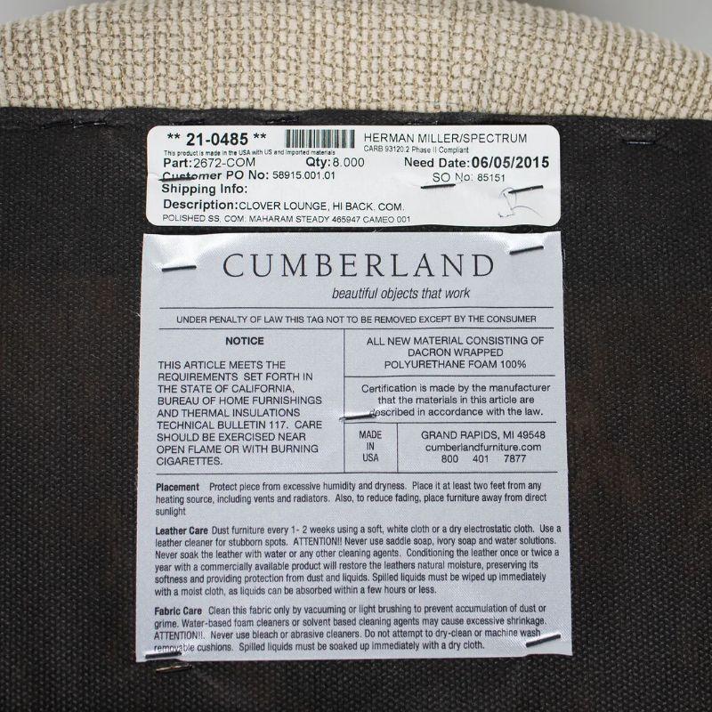2015 Cumberland Kleeblatt-Loungesessel mit hoher Rückenlehne von 5D Studio mit Stahlfuß im Angebot 3