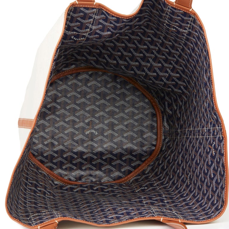 2015 Goyard Blue Coated Canvas and Brown Leather Reversible