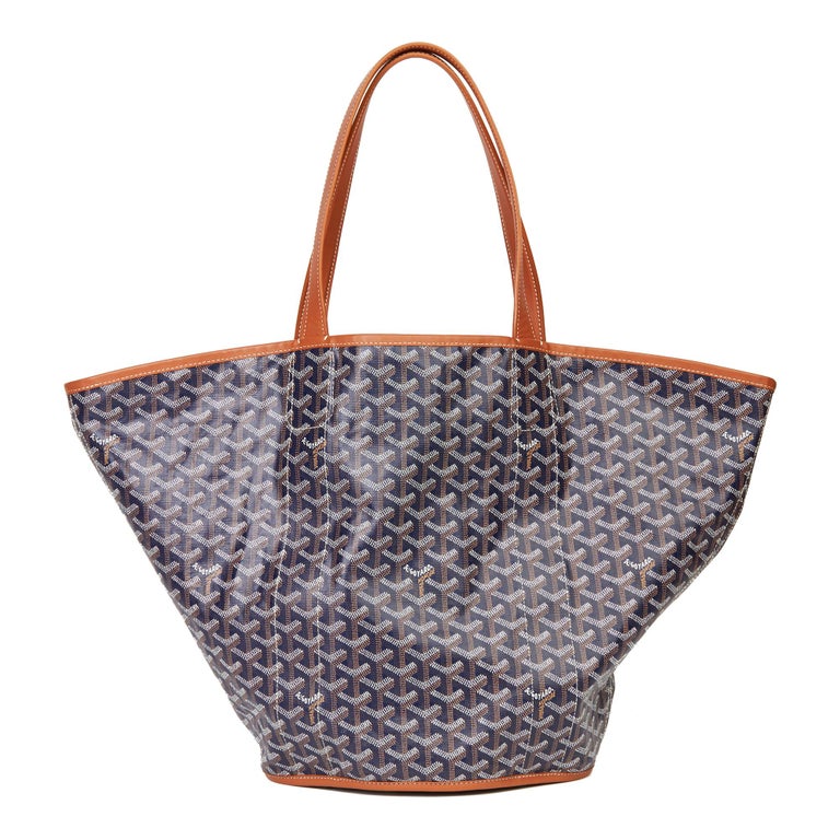 2015 Goyard Blue Coated Canvas and Brown Leather Reversible
