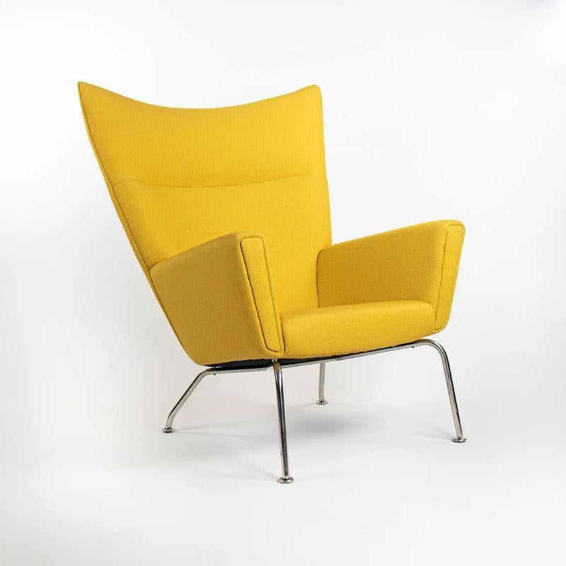 Danish 2015 Hans Wegner for Carl Hansen & Son Wing Lounge Chair Model CH445 Fabric For Sale