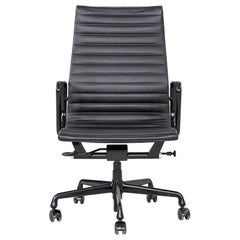 2015 Herman Miller Eames Aluminum Group Executive Desk Chair in All Black