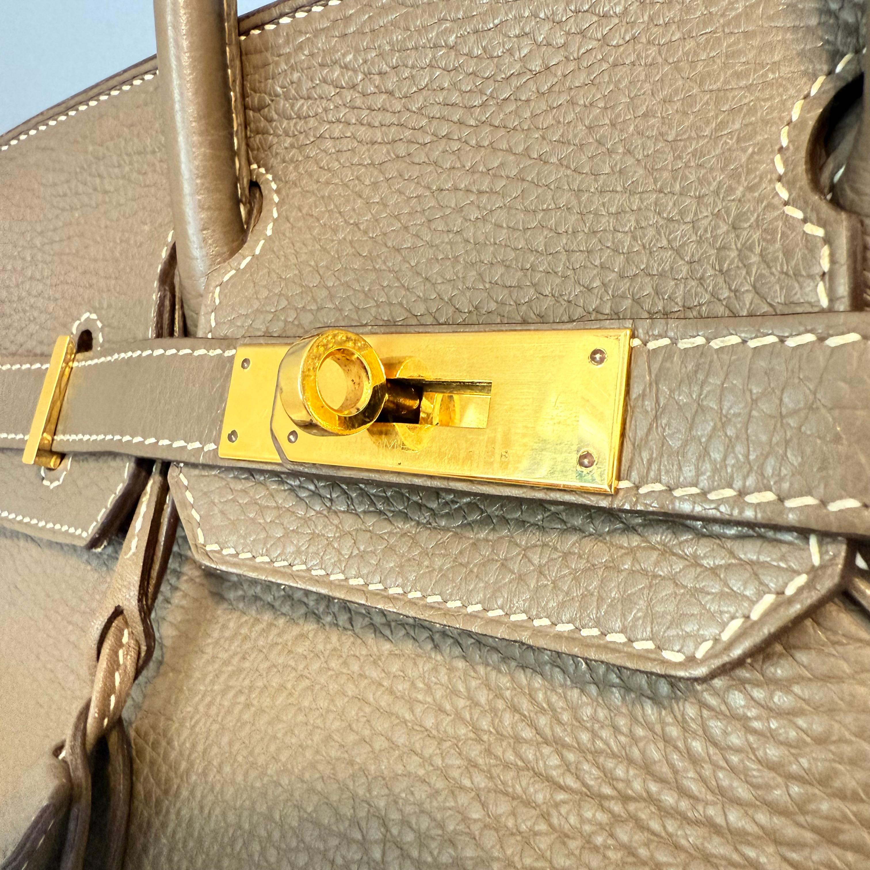 2015 Hermès Birkin 30 Etoupe GHW in vendita 1