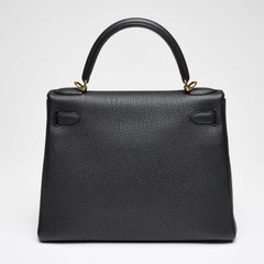 2015 Hermès Kelly 28 GHW in Schwarz (Togo)