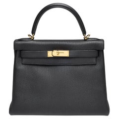 2015 Hermès Kelly 28 GHW in Schwarz (Togo)