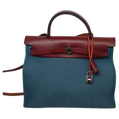 2015 Hermes Blue Toile Herbag 31 Bag