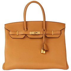 Vintage 2015 Hermes Caramel Togo Leather Birkin 35cm