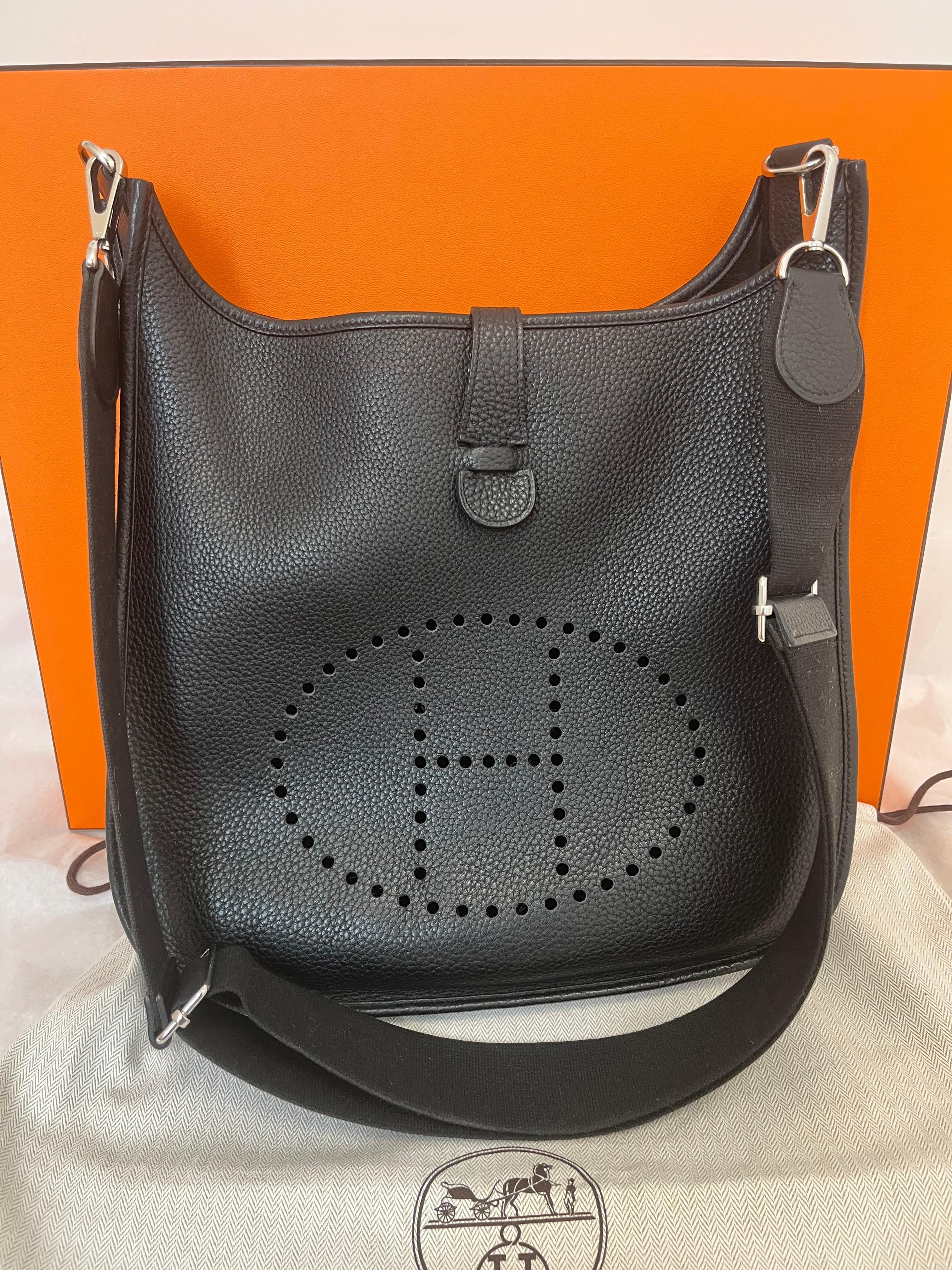 2015 Hermes Evelyne 3 GM in Black w/Box and Dust Bag 5