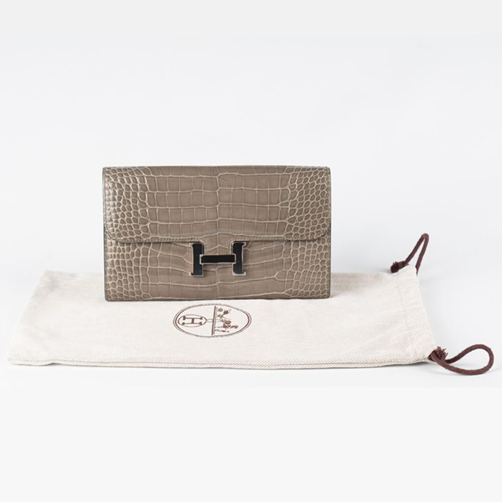 Women's 2015 Hermès Gris Tourtarelle Constance Wallet