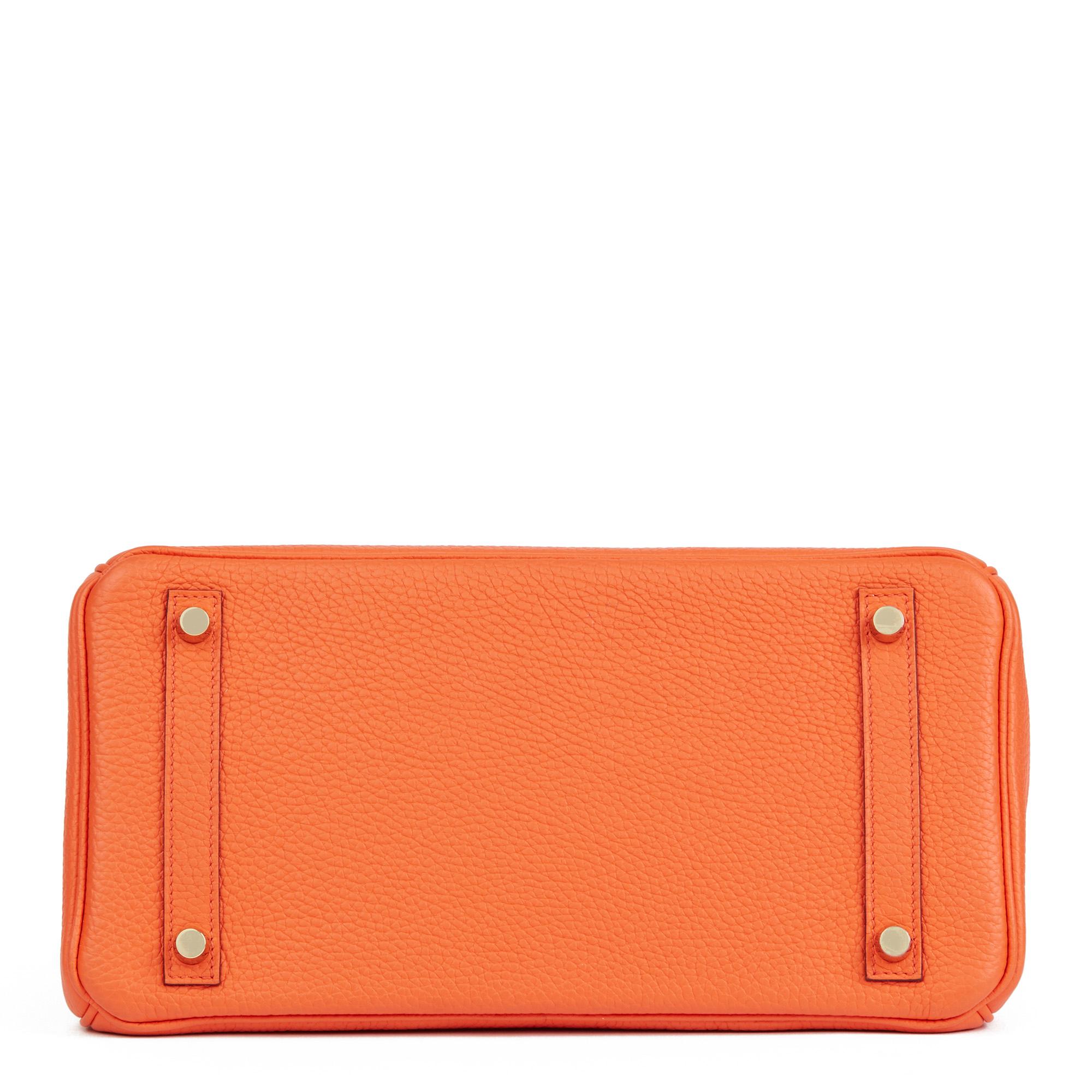 2015 Hermes Orange Poppy Clemence Leather Birkin 30cm 1