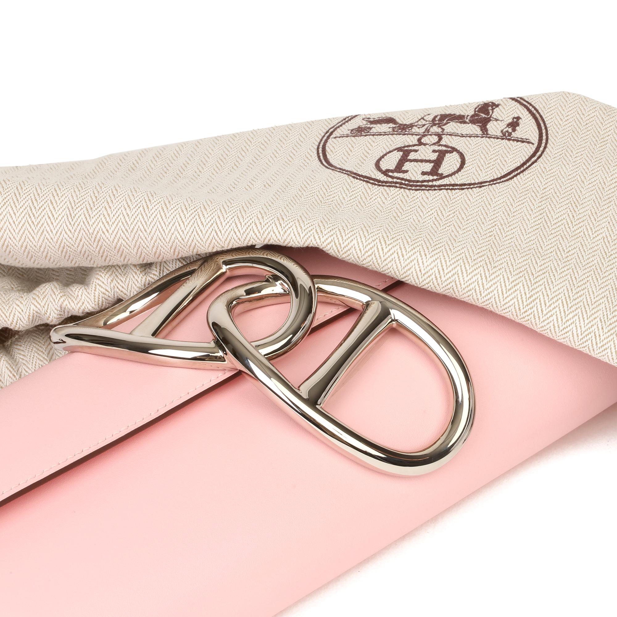 2015 Hermès Rose Sakura Tadelakt Leather Egee en vente 8