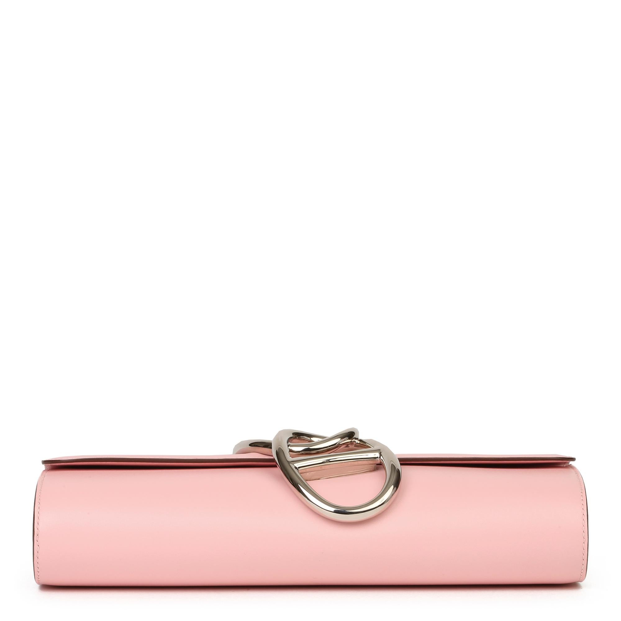 Women's 2015 Hermès Rose Sakura Tadelakt Leather Egee For Sale