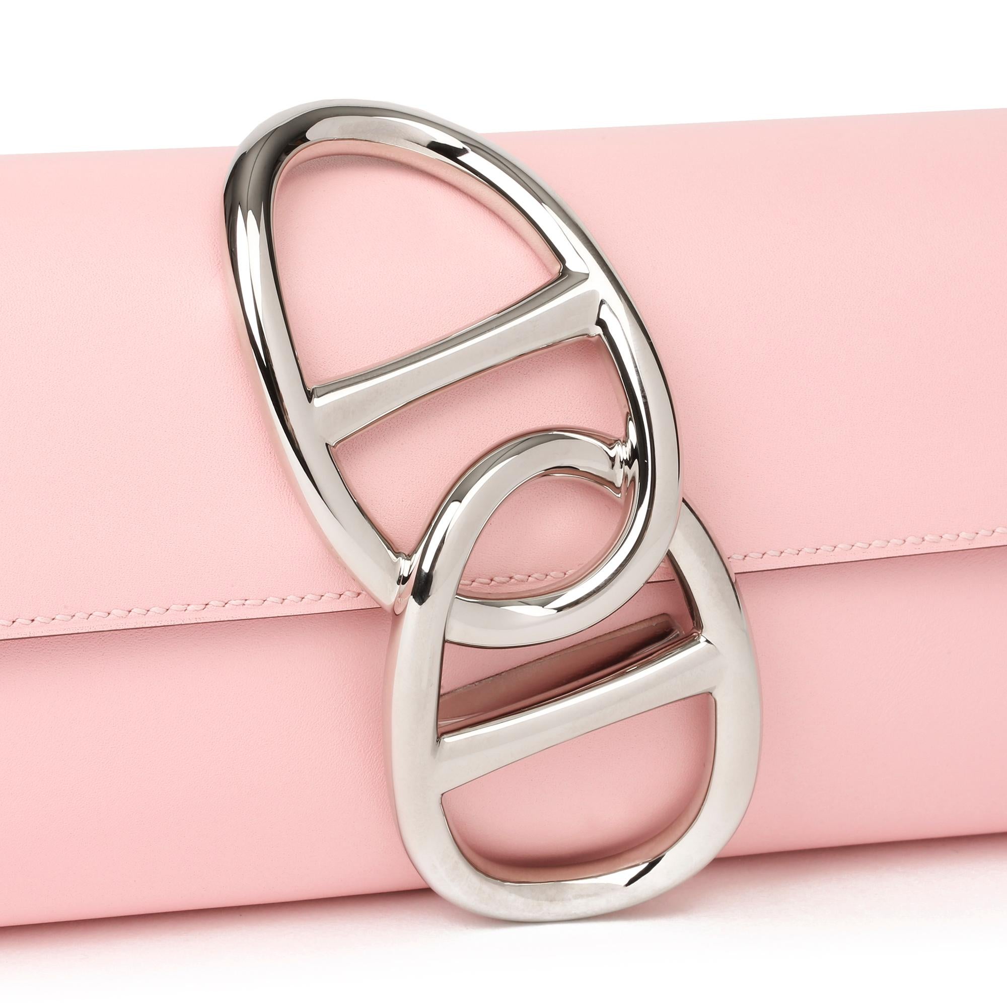 2015 Hermès Rose Sakura Tadelakt Leather Egee en vente 3